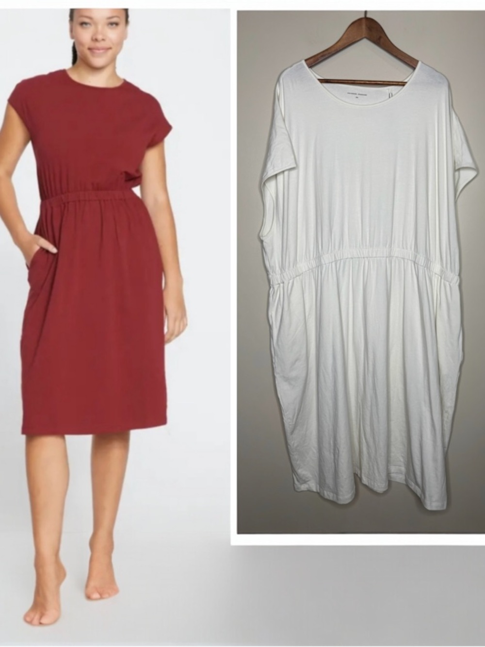 Universal Standard Short Sleeve Pima Cotton Tee Dress with Elastic Waist